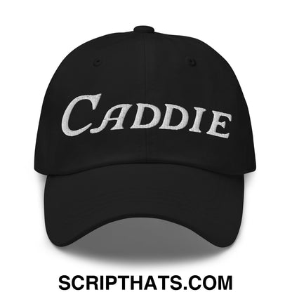 Caddie Embroidered Unstructured Golf Dad Hat Black