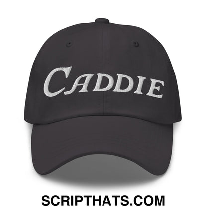Caddie Embroidered Unstructured Golf Dad Hat Dark Grey