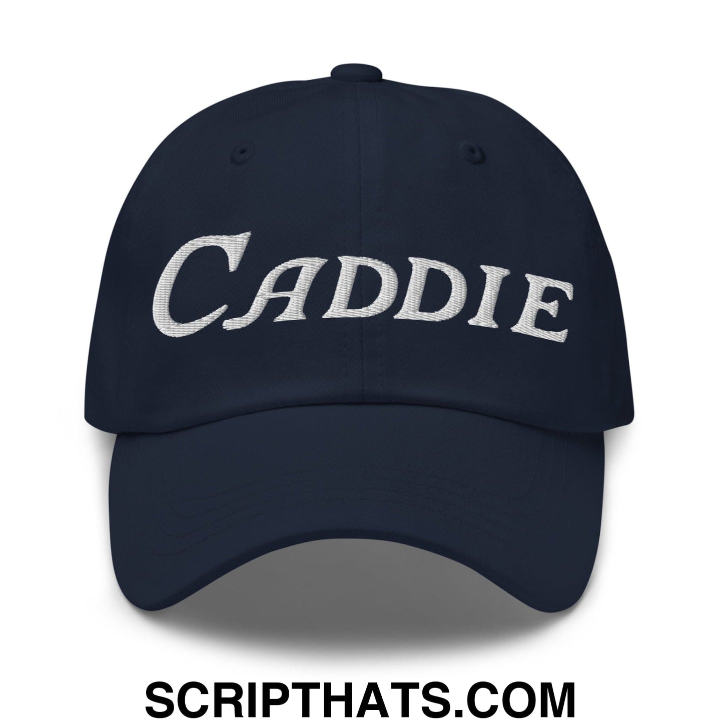 Caddie Embroidered Unstructured Golf Dad Hat Navy