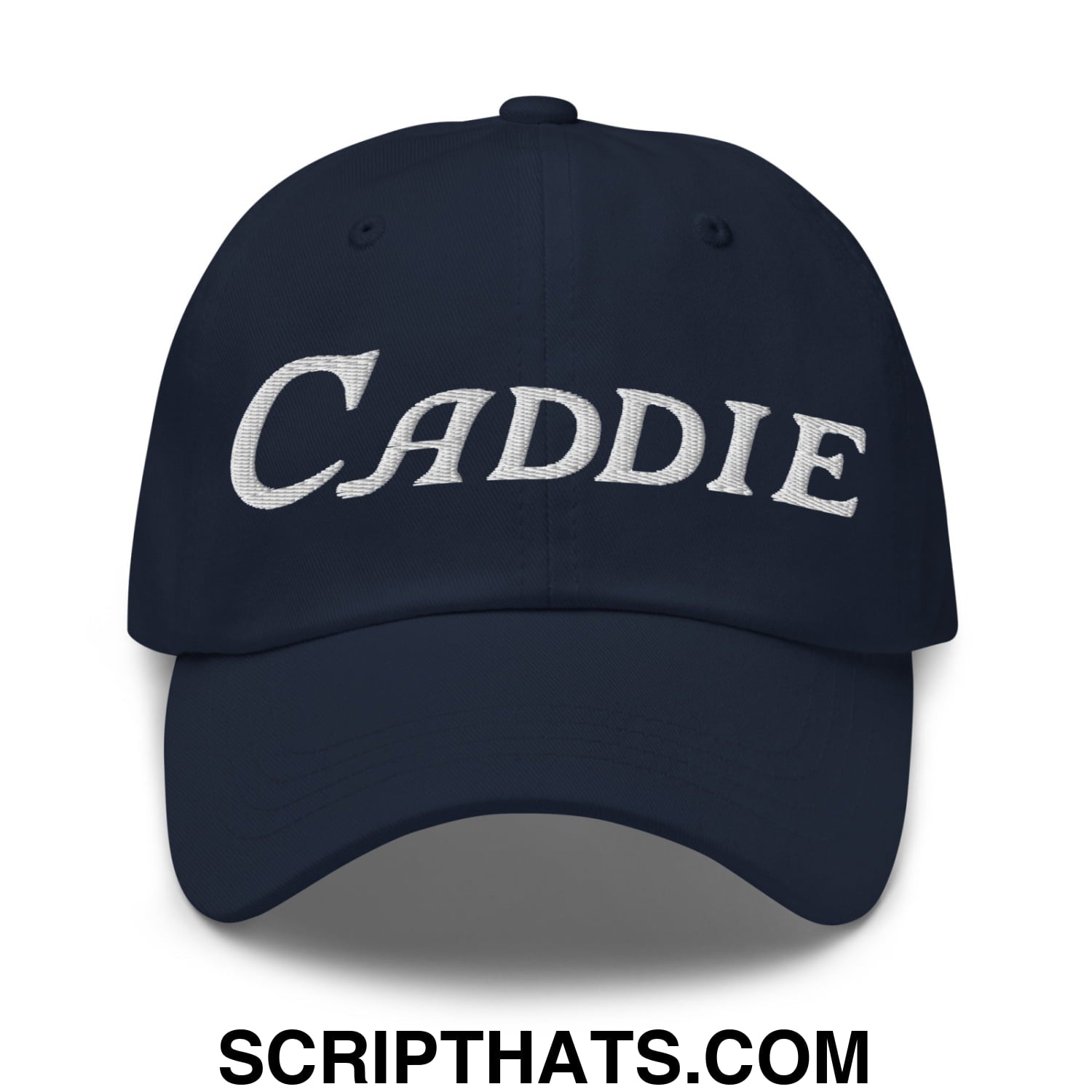 Caddie Embroidered Unstructured Golf Dad Hat Navy