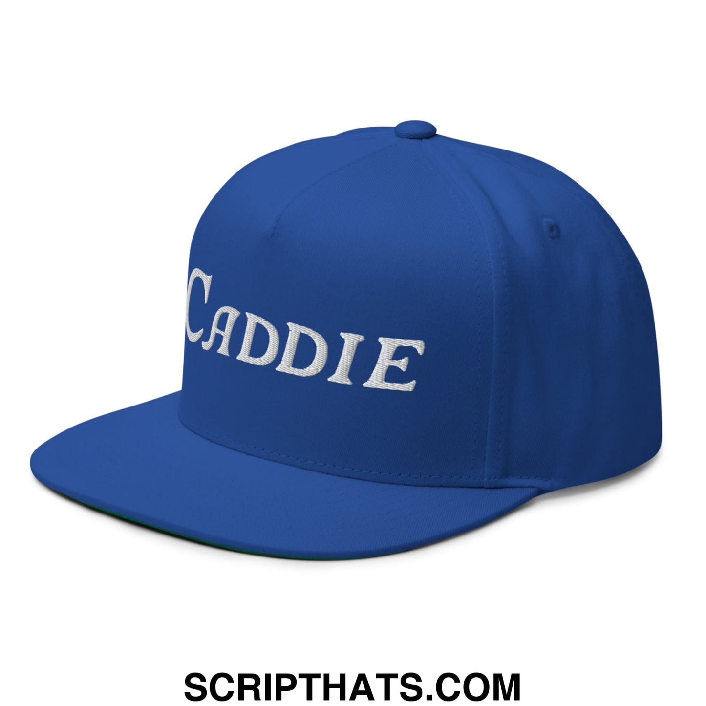 Caddie Flat Brim Bill 5 Panel Golf Snapback Hat Royal Blue