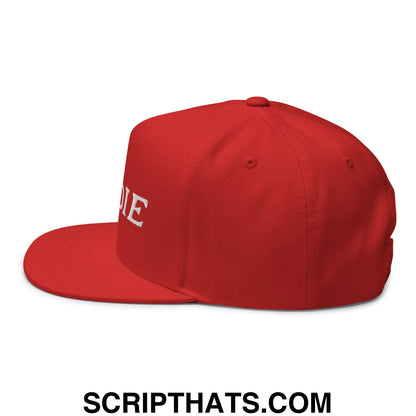 Caddie Flat Brim Bill 5 Panel Golf Snapback Hat Red