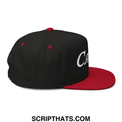 Caddie Flat Brim Bill 5 Panel Golf Snapback Hat Black Red