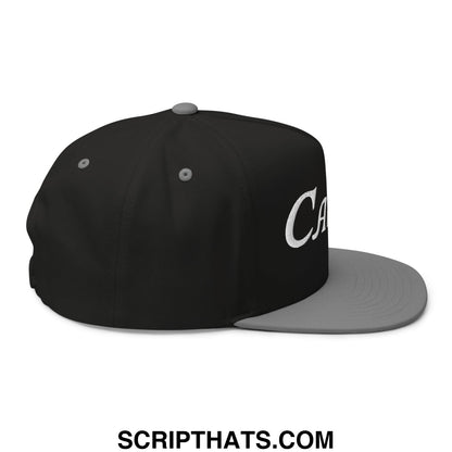 Caddie Flat Brim Bill 5 Panel Golf Snapback Hat Black Grey