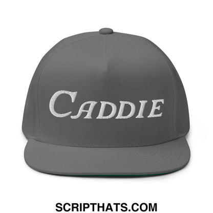 Caddie Flat Brim Bill 5 Panel Golf Snapback Hat Grey