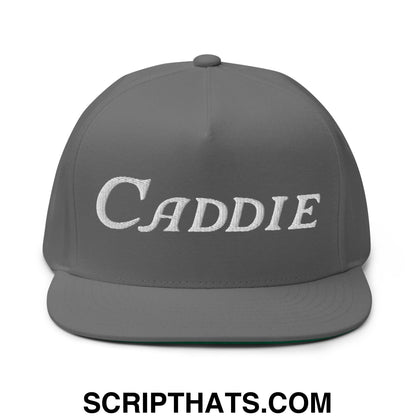 Caddie Flat Brim Bill 5 Panel Golf Snapback Hat Grey