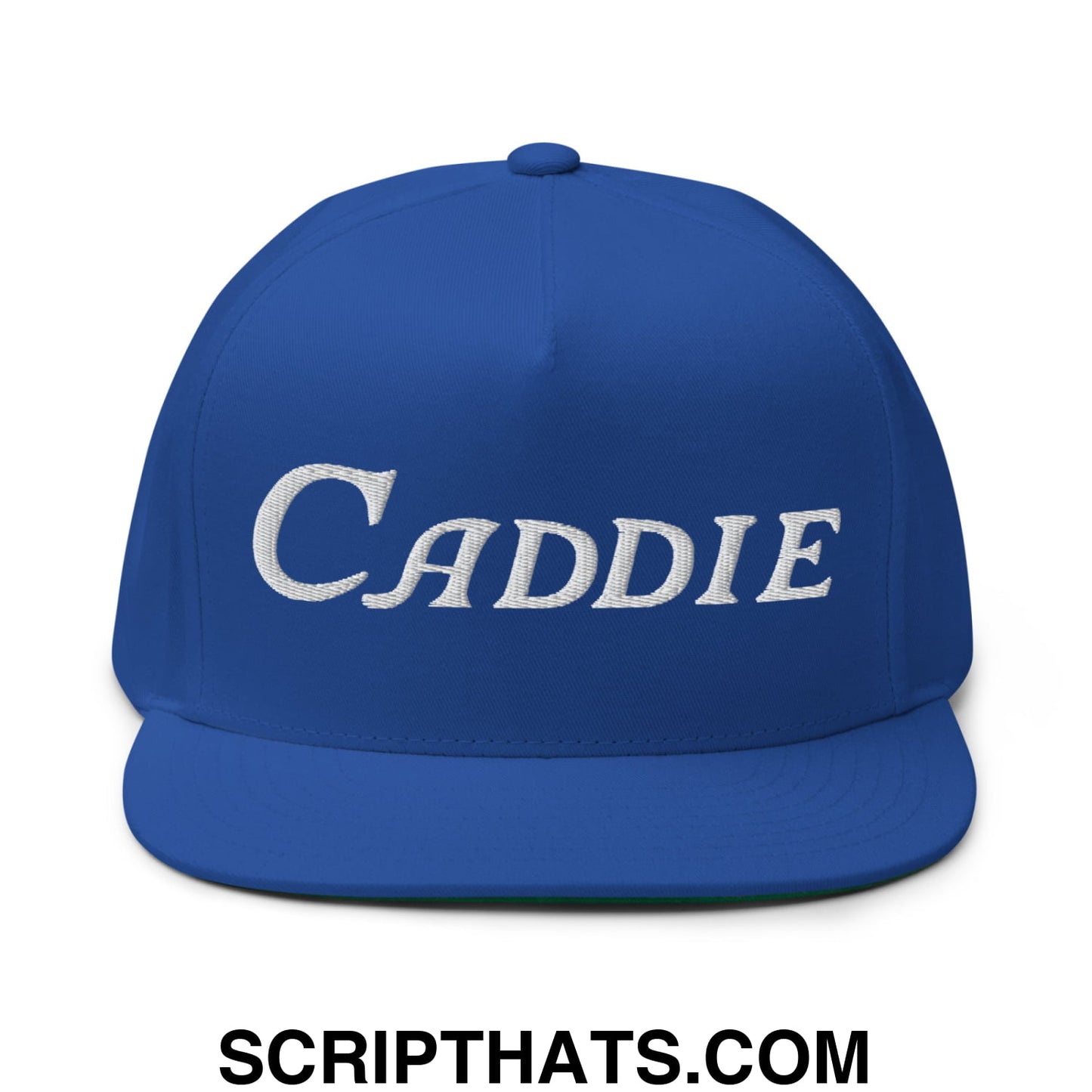 Caddie Flat Brim Bill 5 Panel Golf Snapback Hat Royal Blue