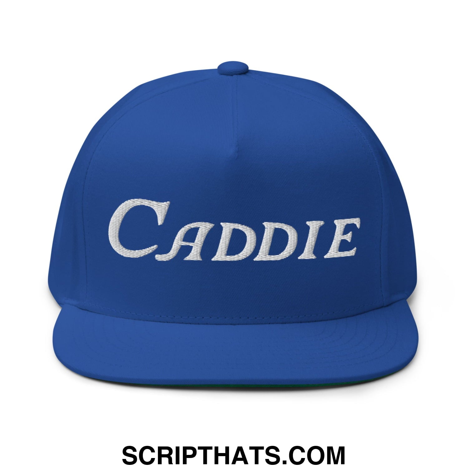 Caddie Flat Brim Bill 5 Panel Golf Snapback Hat Royal Blue