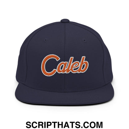 Caleb Chicago Football Script Snapback Hat Navy