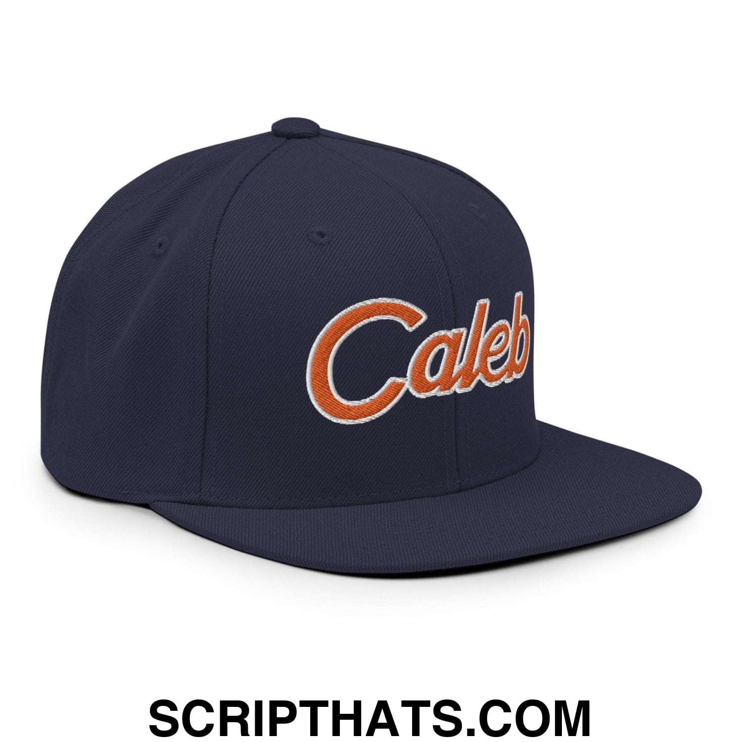 Caleb Chicago Football Script Snapback Hat Navy