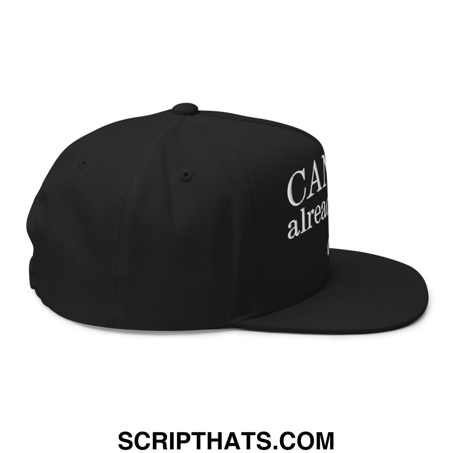 Canada Already Great Eh! Canada Flag Embroidered Flat Bill Brim 5 Panel Snapback Hat Black
