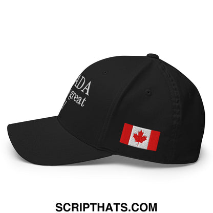 Canada Already Great Eh! Canada Flag Embroidered Stretch Fit Baseball Hat Black
