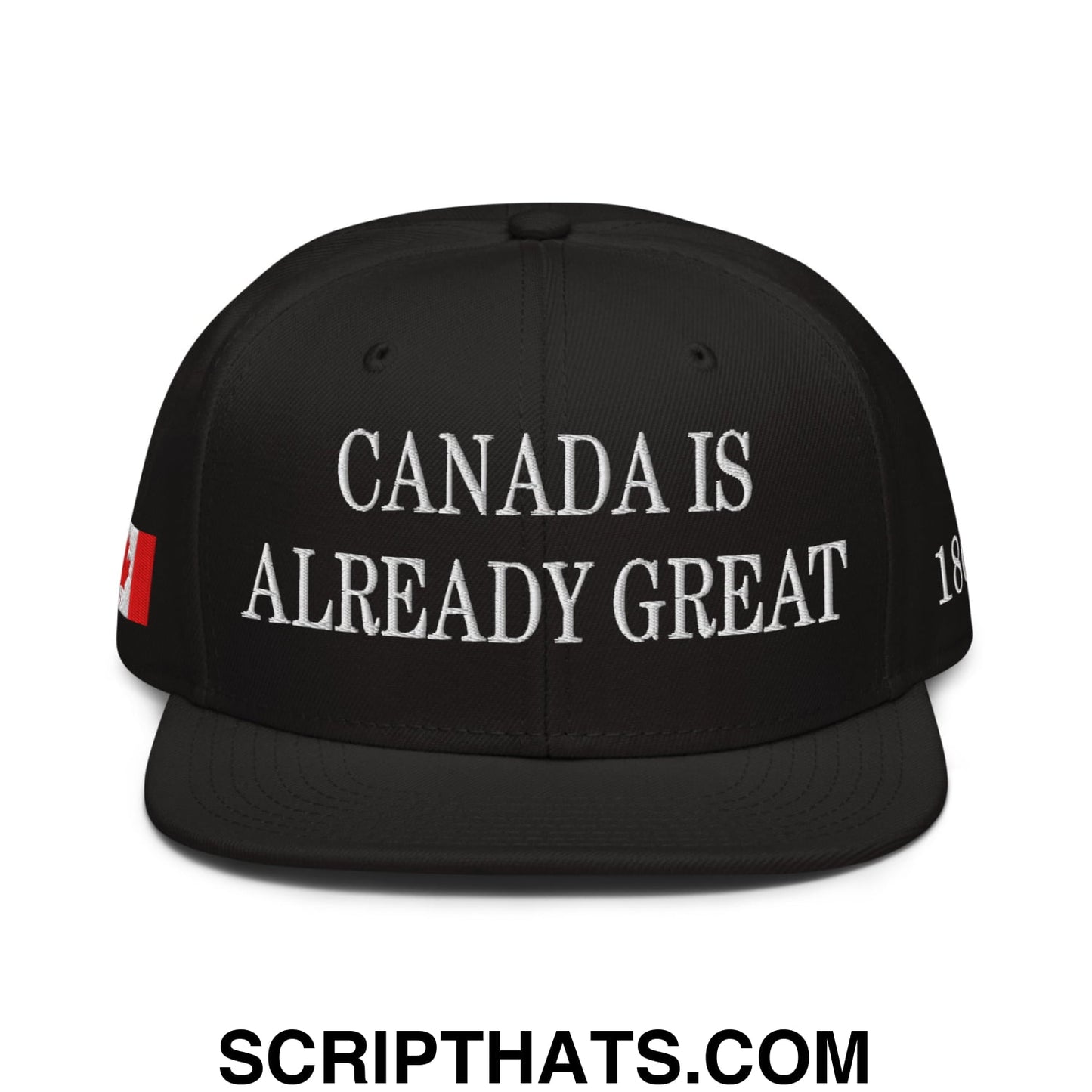 Canada is Already Great 1867 Flag Embroidered Flat Bill Snapback Hat Navy blue
