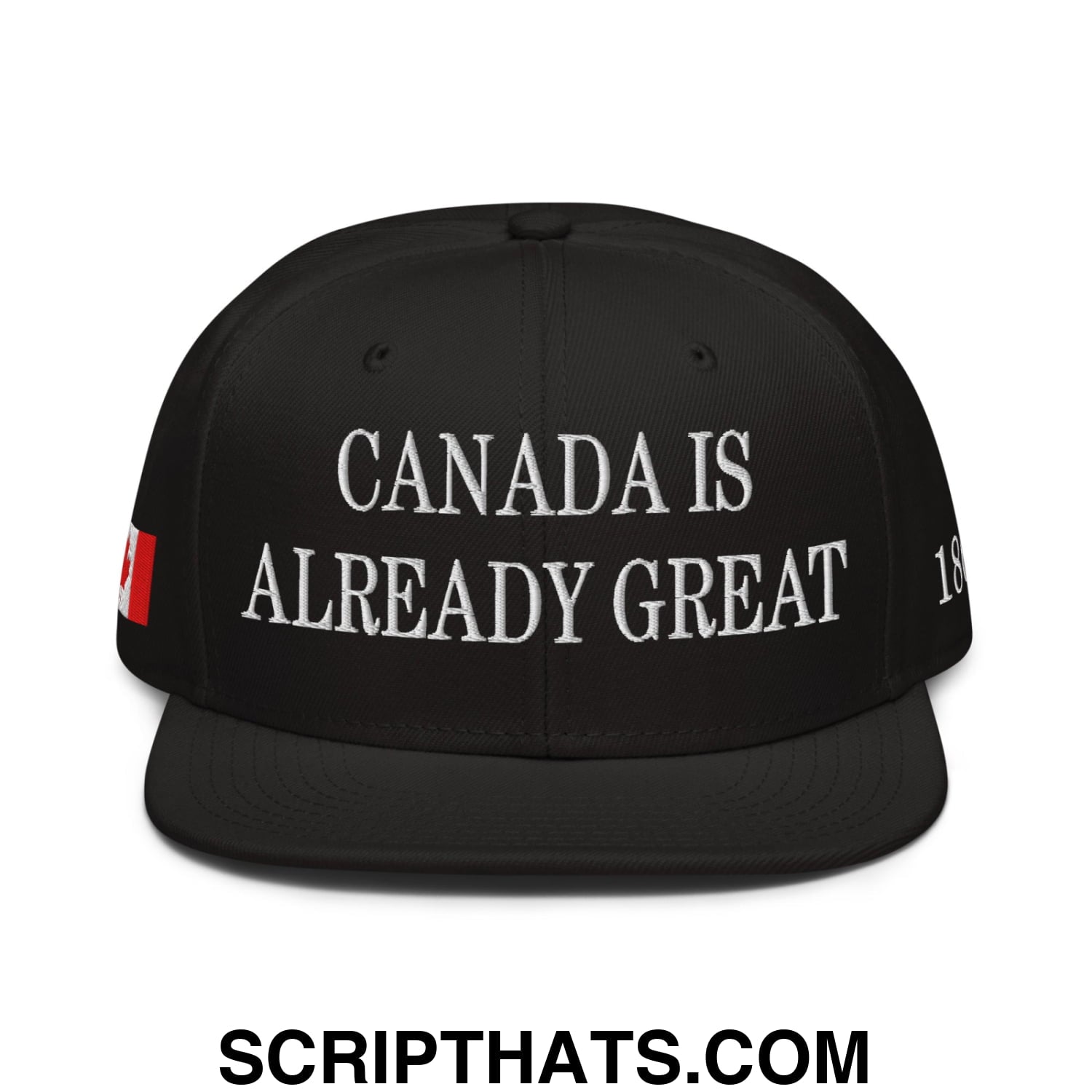 Canada is Already Great 1867 Flag Embroidered Flat Bill Snapback Hat Navy blue