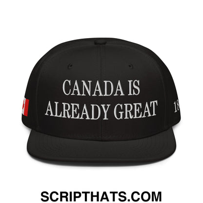 Canada is Already Great 1867 Flag Embroidered Flat Bill Snapback Hat Navy blue