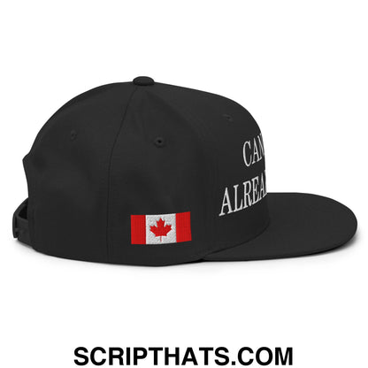 Canada is Already Great 1867 Flag Embroidered Flat Brim Snapback Hat Black