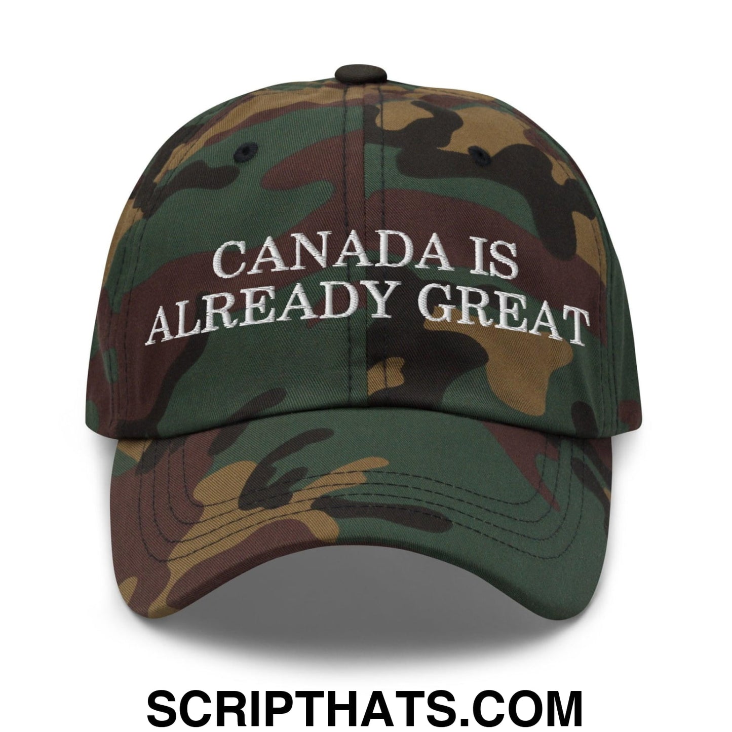 Canada is Already Great Embroidered Dad Hat Green Camo
