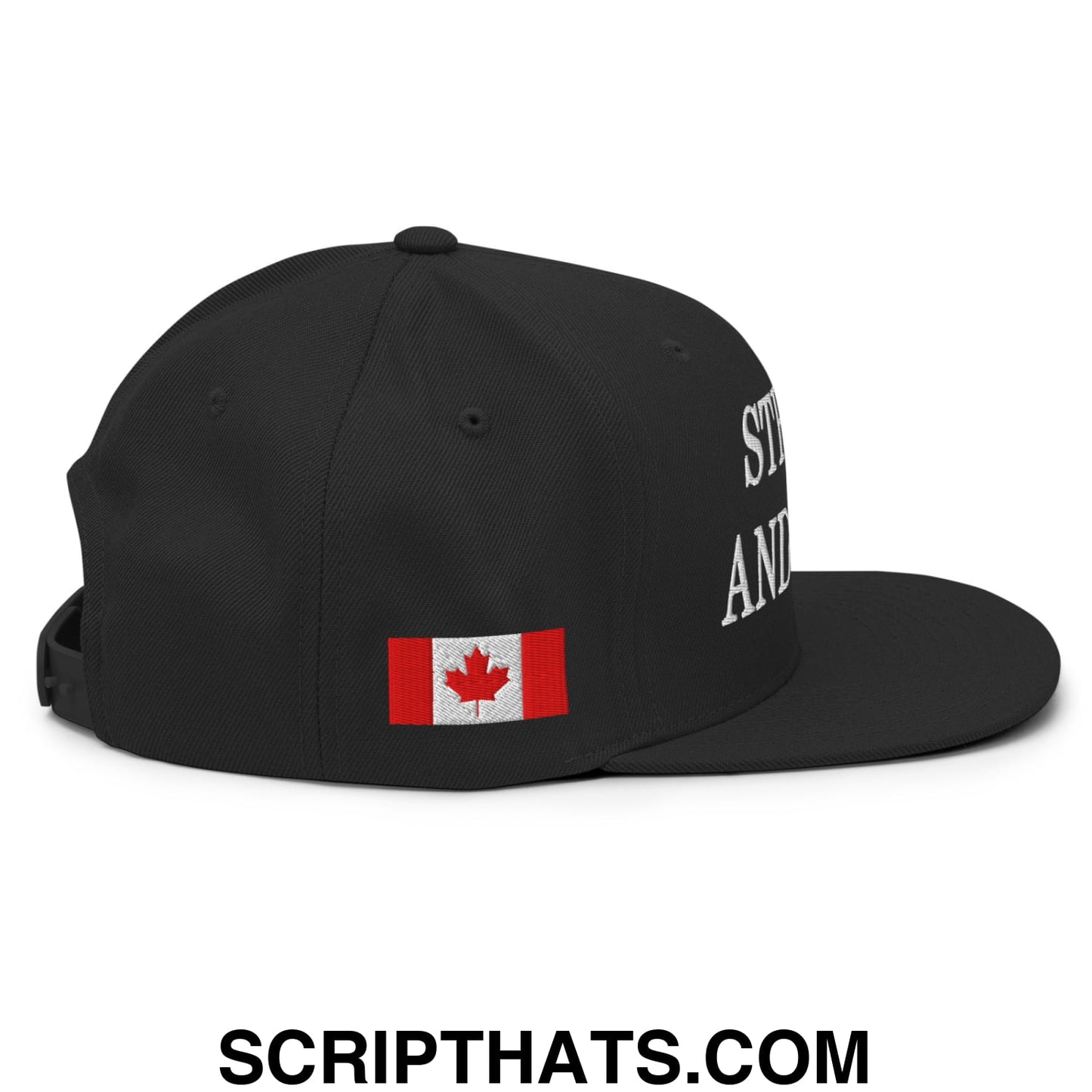 Canada Strong and Free 1867 Flag Embroidered Flat Brim Bill Snapback Hat Black