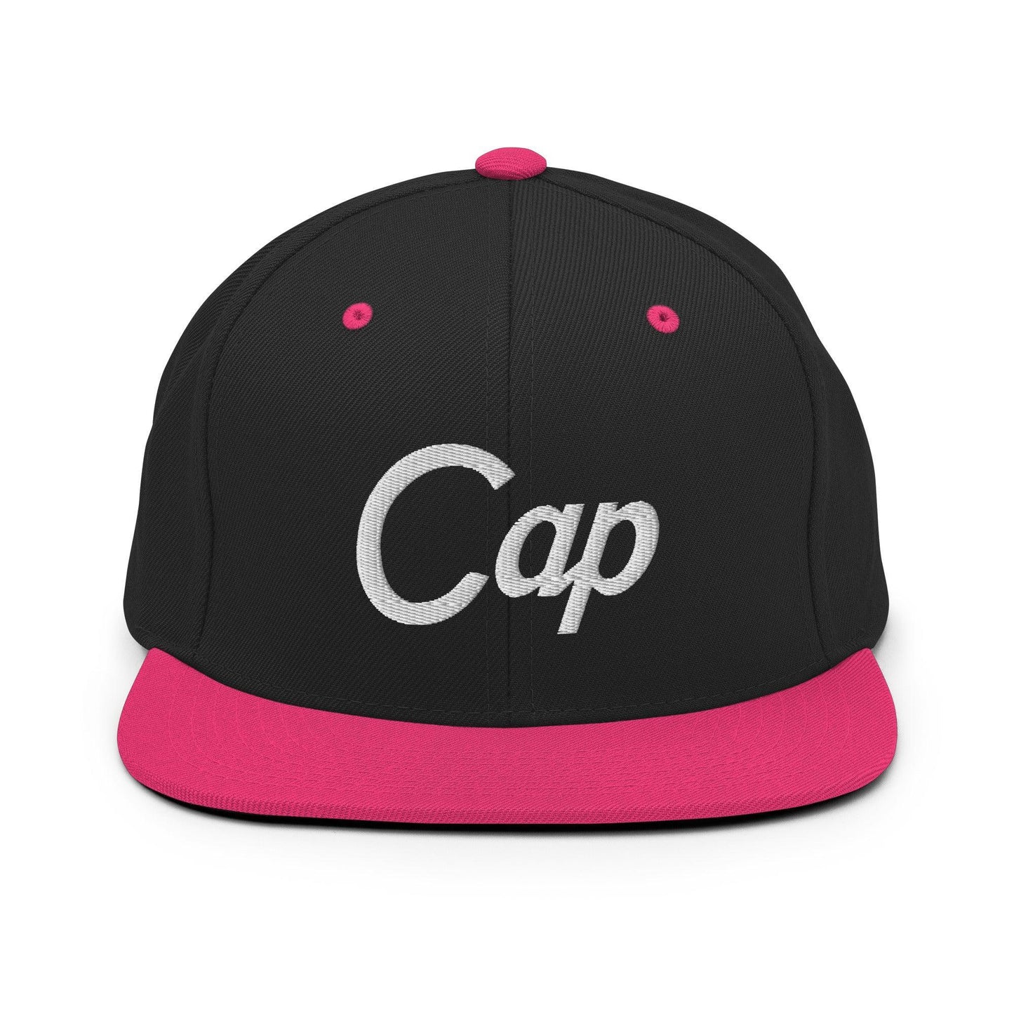 Cap Script Snapback Hat Black/ Neon Pink