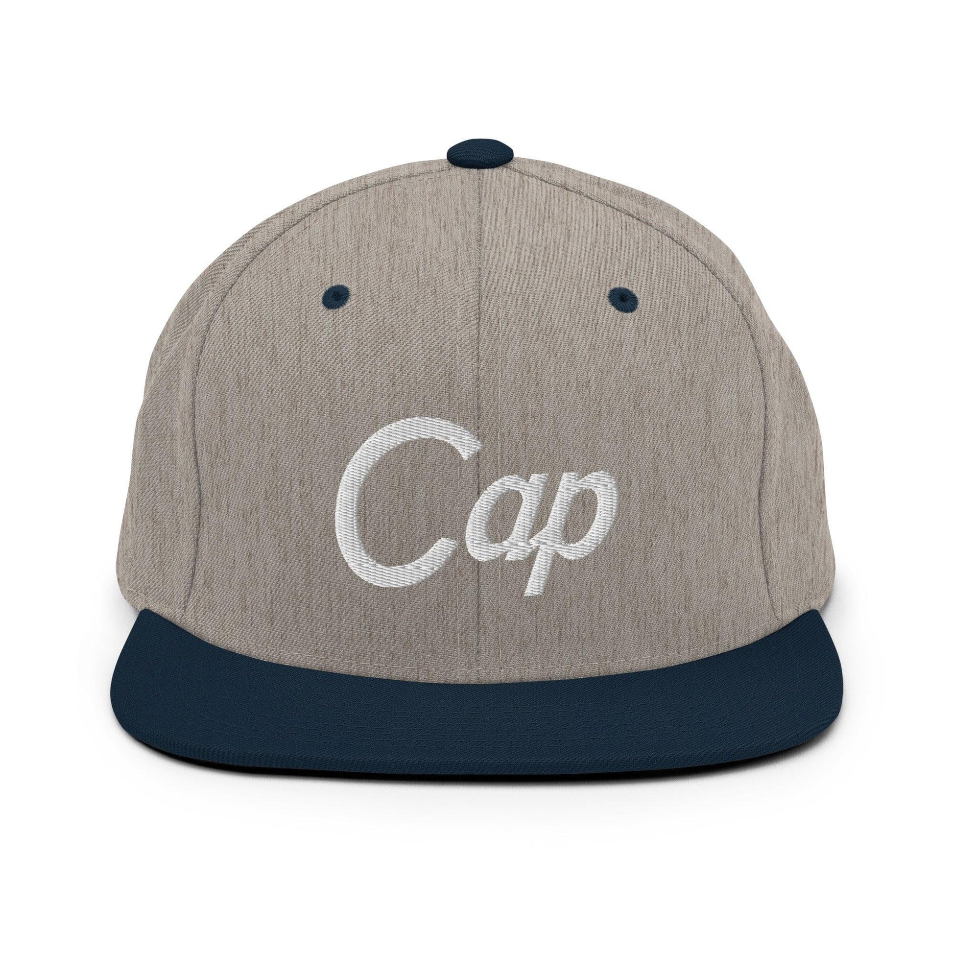 Cap Script Snapback Hat Heather Grey/ Navy