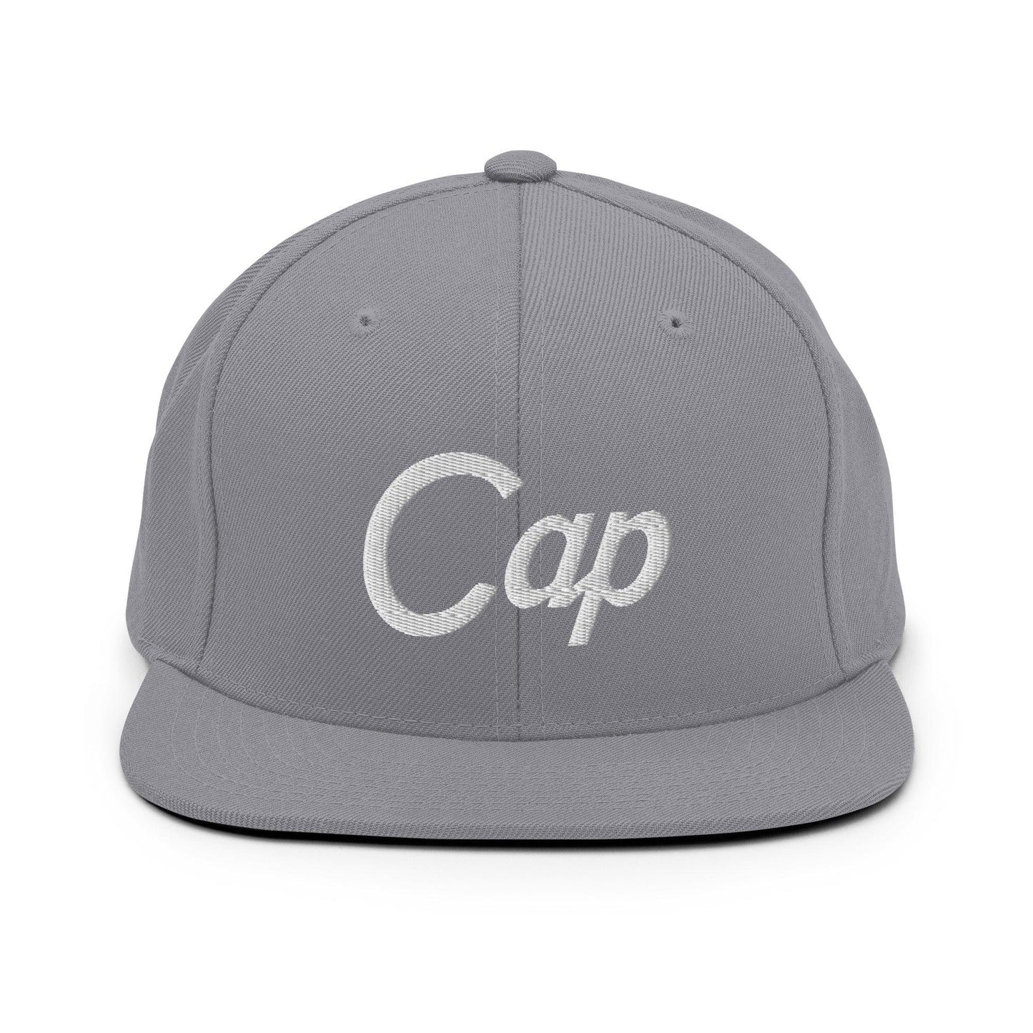 Cap Script Snapback Hat Silver