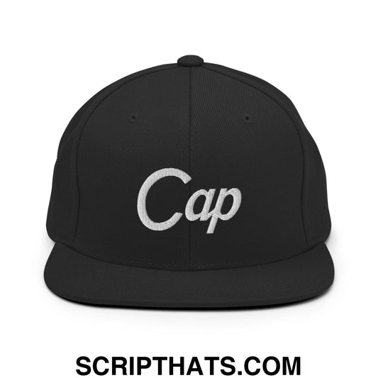 Cap Vintage Sports Script Snapback Hat Black