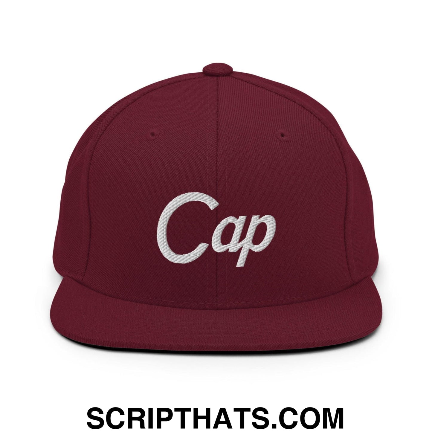 Cap Vintage Sports Script Snapback Hat Maroon