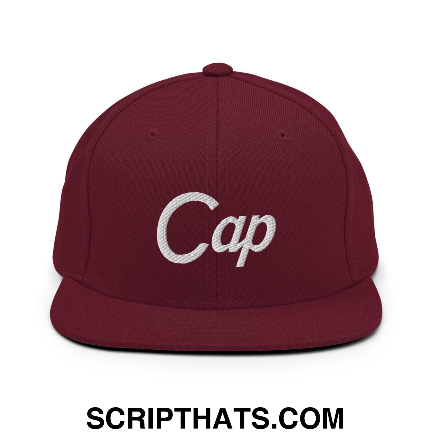 Cap Vintage Sports Script Snapback Hat Maroon