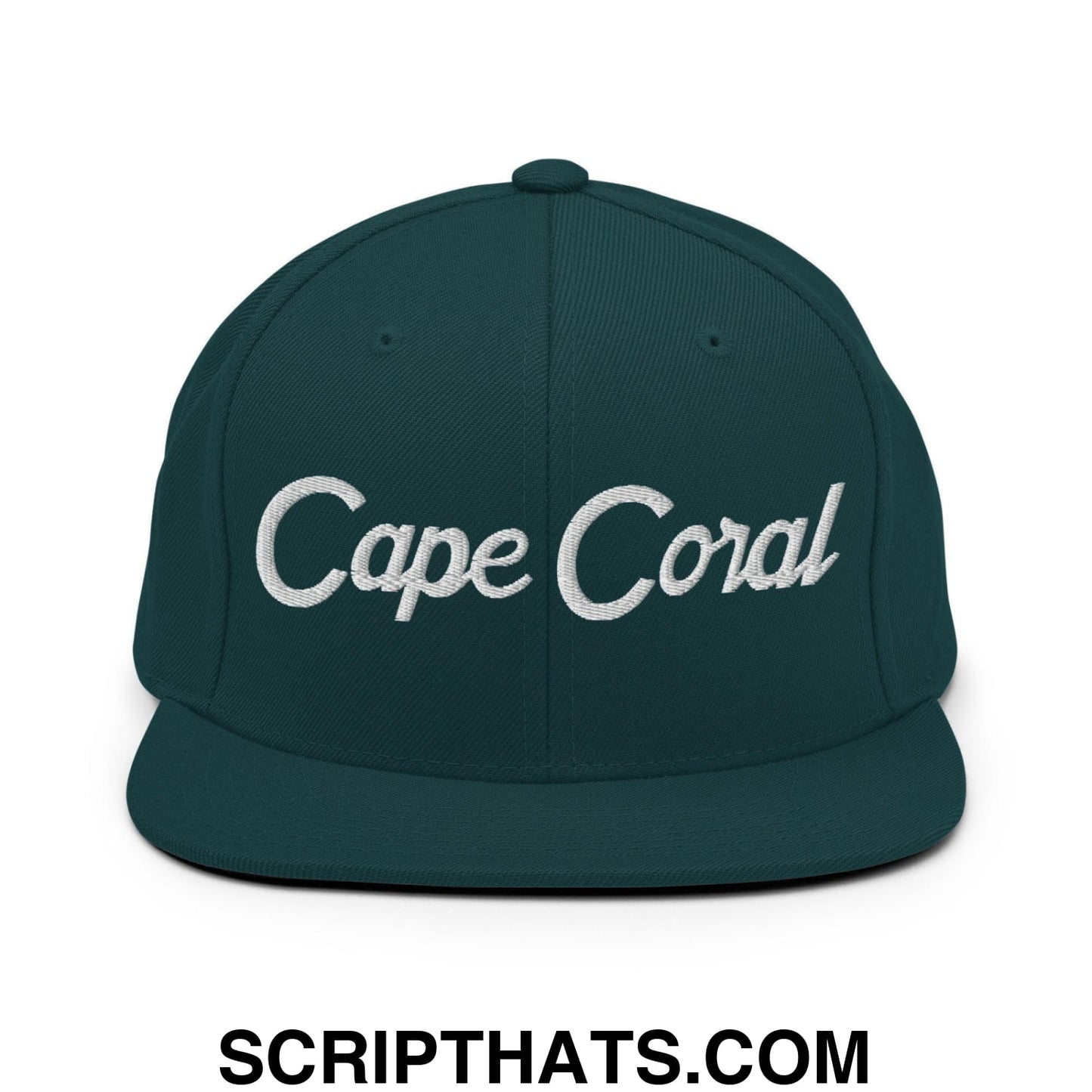 Cape Coral Script Snapback Hat Spruce