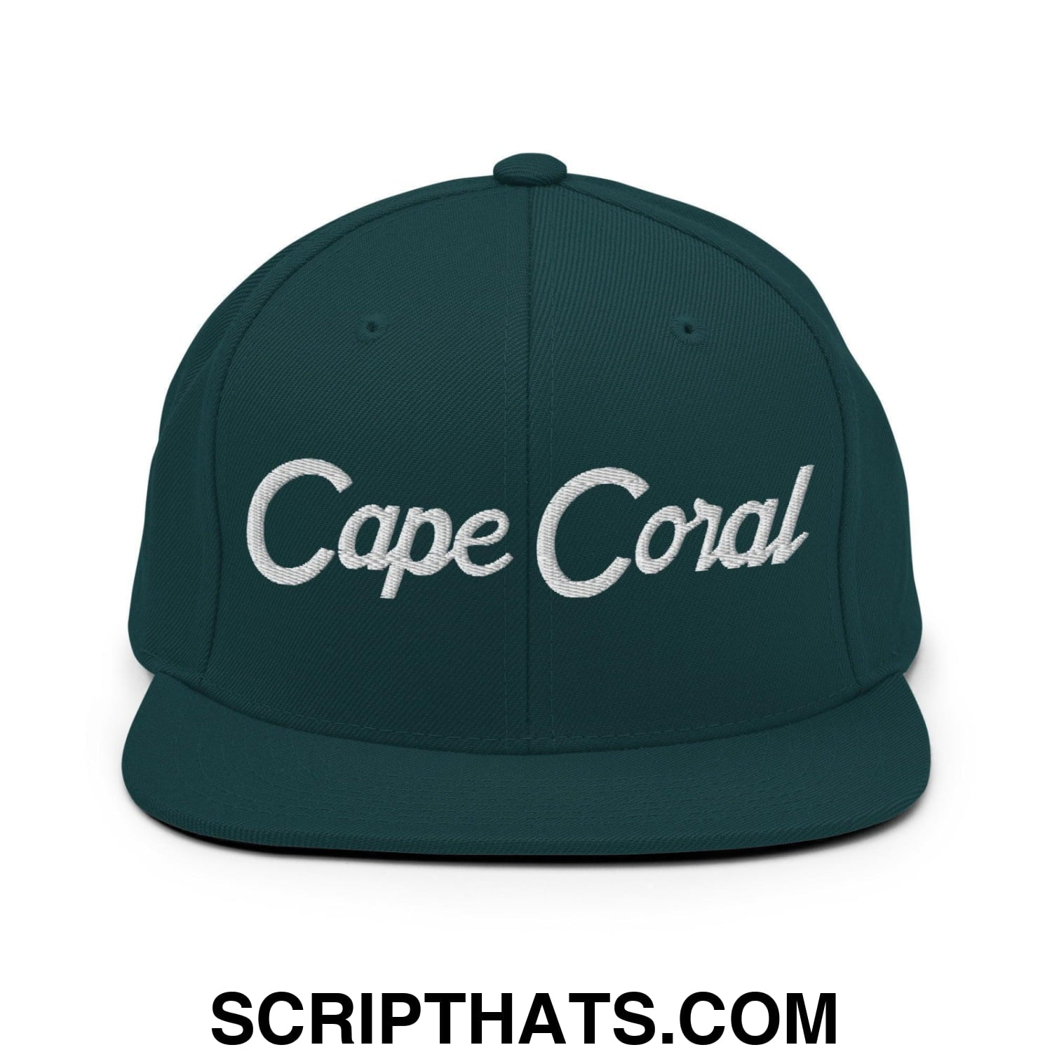 Cape Coral Script Snapback Hat Spruce