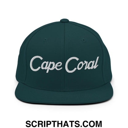 Cape Coral Script Snapback Hat Spruce