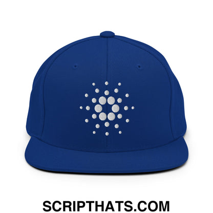 Cardano ADA Crypto Currency Embroidered Flat Brim Bill Snapback Hat Royal Blue