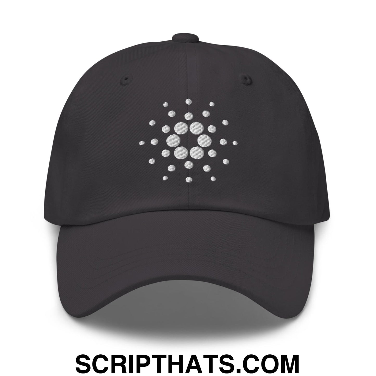 Cardano ADA Crypto Currency Embroidered Unstructured Dad Hat Dark Grey