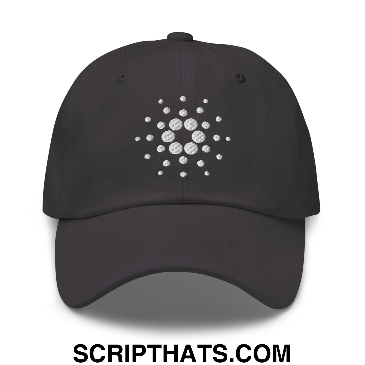 Cardano ADA Crypto Currency Embroidered Unstructured Dad Hat Dark Grey