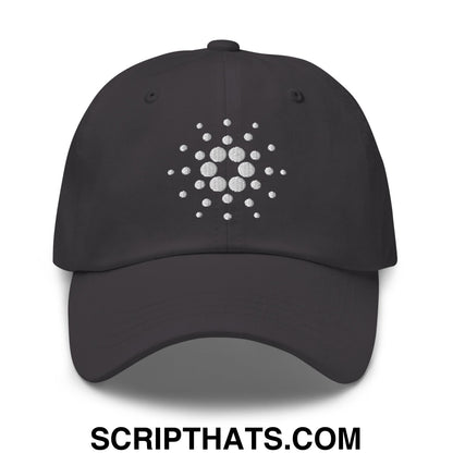 Cardano ADA Crypto Currency Embroidered Unstructured Dad Hat Dark Grey
