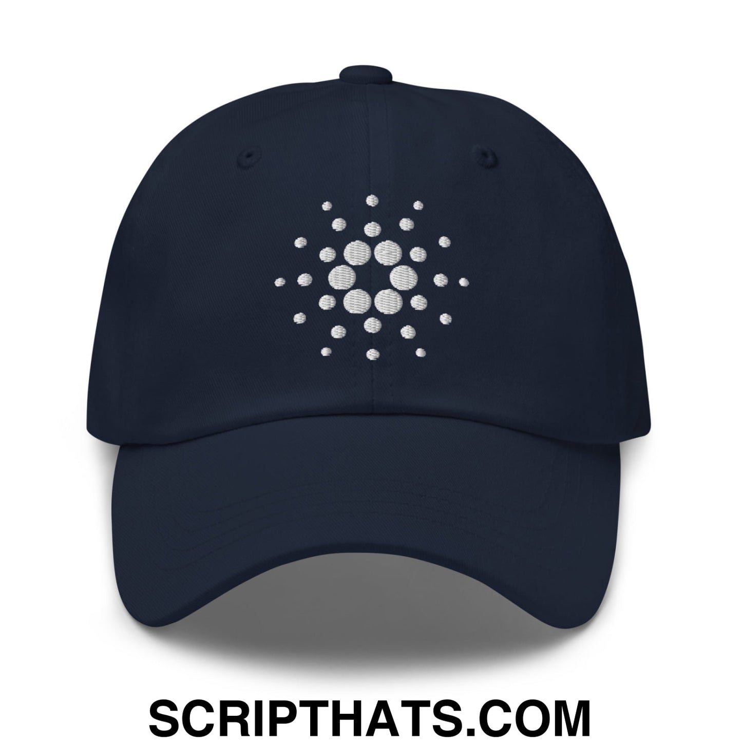 Cardano ADA Crypto Currency Embroidered Unstructured Dad Hat Navy