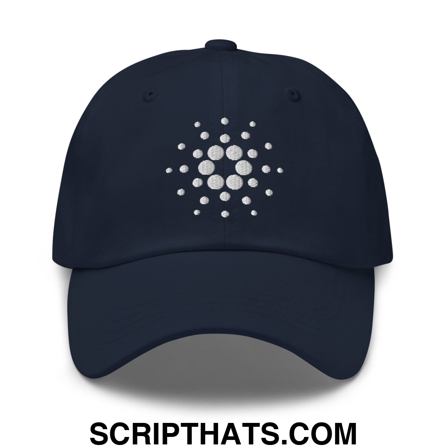 Cardano ADA Crypto Currency Embroidered Unstructured Dad Hat Navy