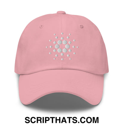 Cardano ADA Crypto Currency Embroidered Unstructured Dad Hat Pink