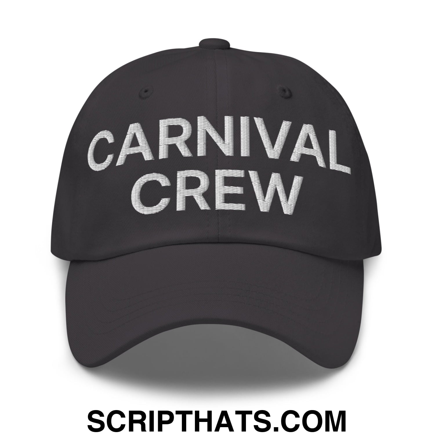 Carnival Crew Carny Work Embroidered Unstructured Dad Hat Dark Grey