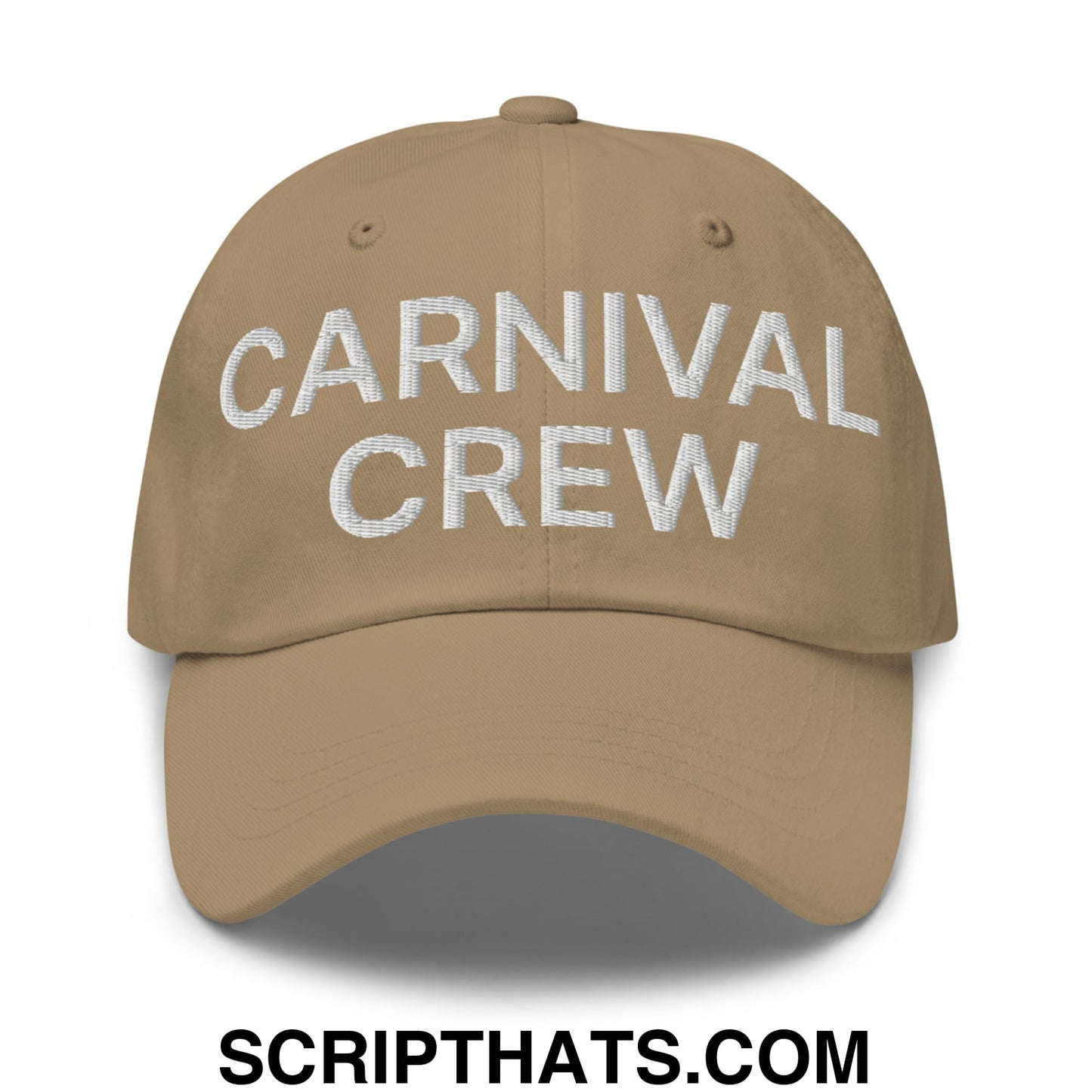 Carnival Crew Carny Work Embroidered Unstructured Dad Hat Khaki