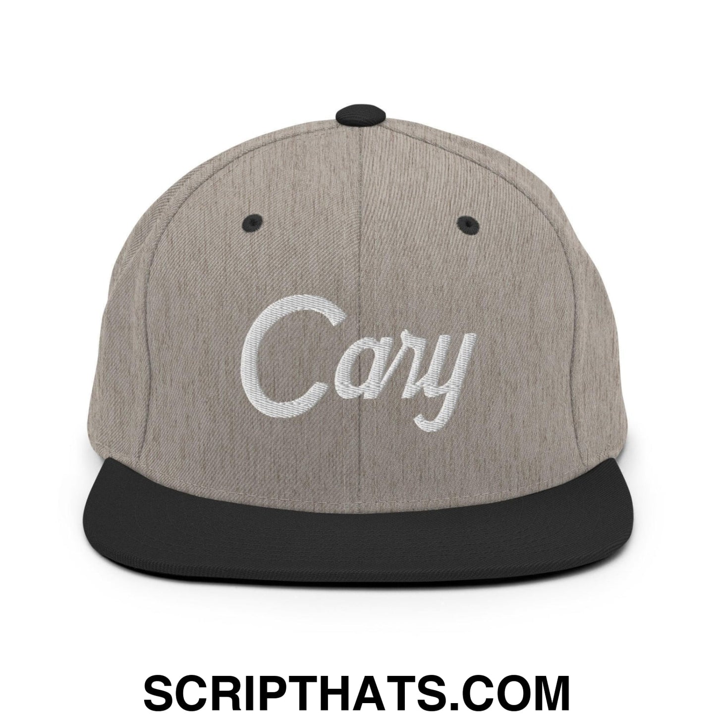 Cary Script Snapback Hat Heather Black