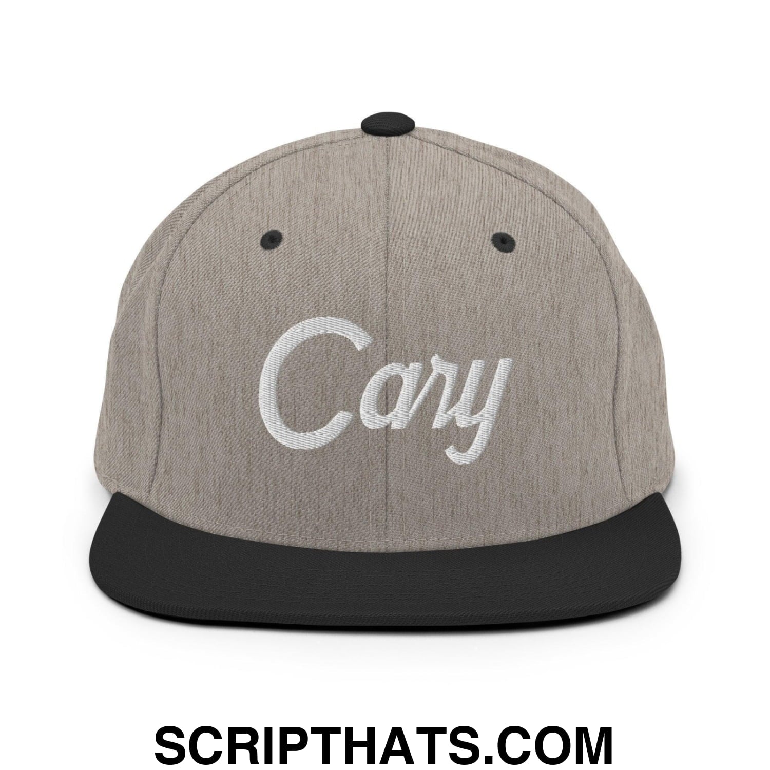 Cary Script Snapback Hat Heather Black