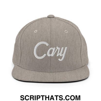 Cary Script Snapback Hat Heather Grey