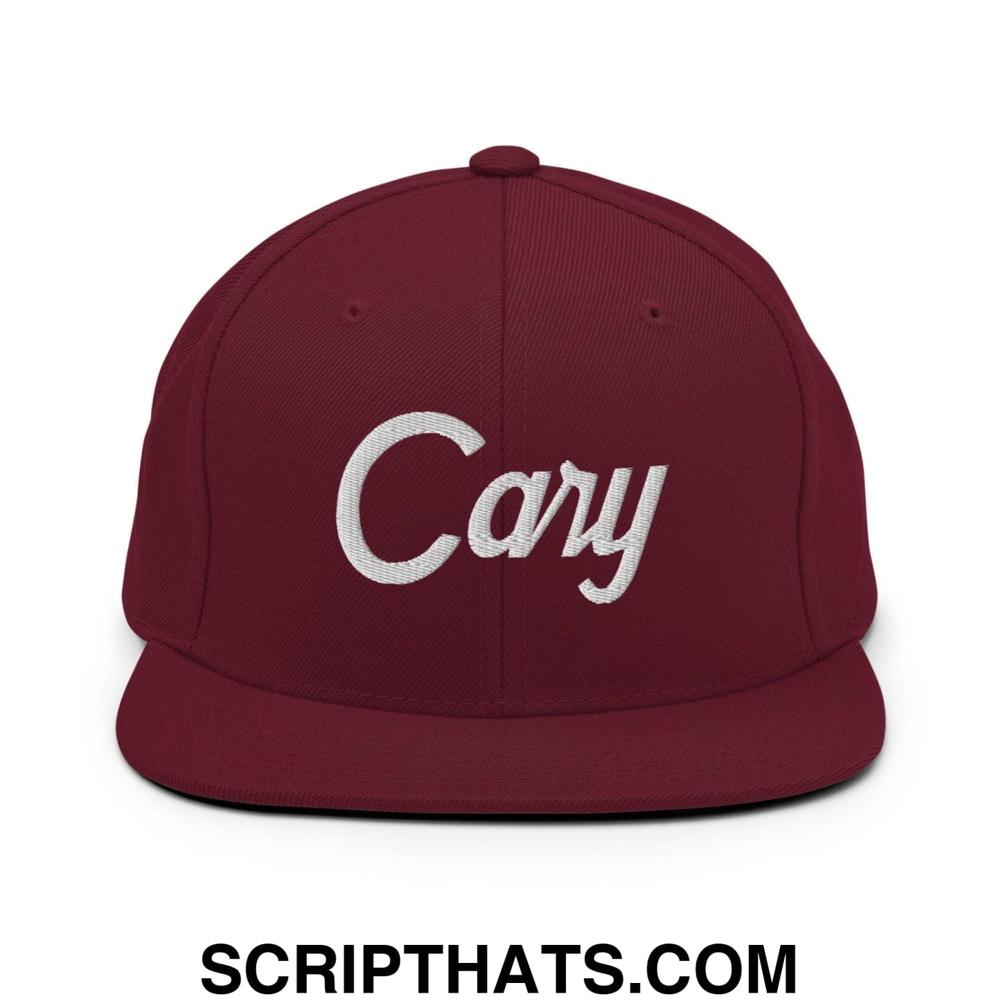 Cary Script Snapback Hat Maroon