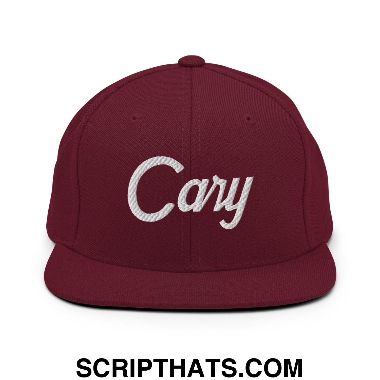 Cary Script Snapback Hat Maroon