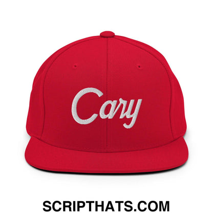 Cary Script Snapback Hat Red