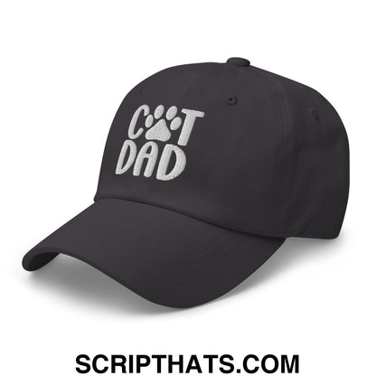 Cat Dad Embroidered Dad Hat Dark Grey