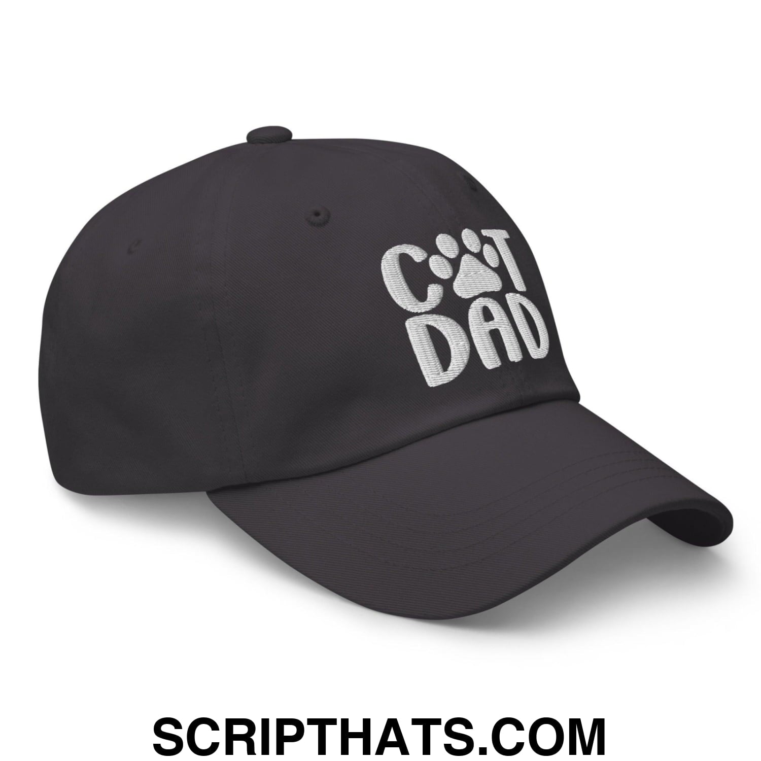 Cat Dad Embroidered Dad Hat Dark Grey