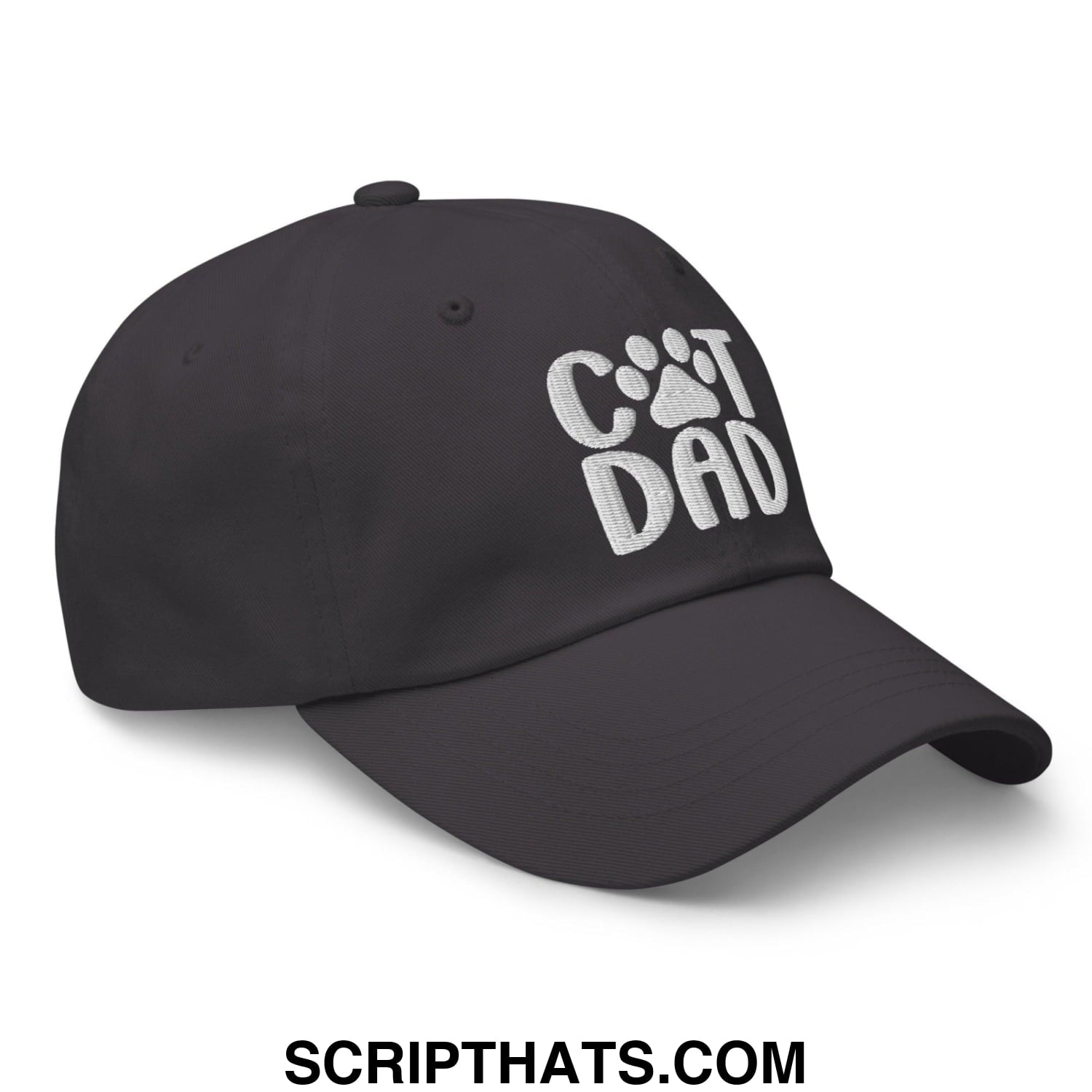 Cat Dad Embroidered Dad Hat Dark Grey