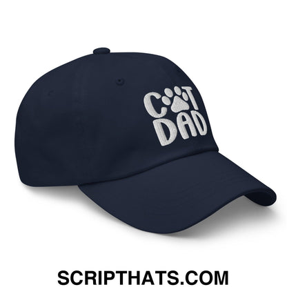 Cat Dad Embroidered Dad Hat Navy